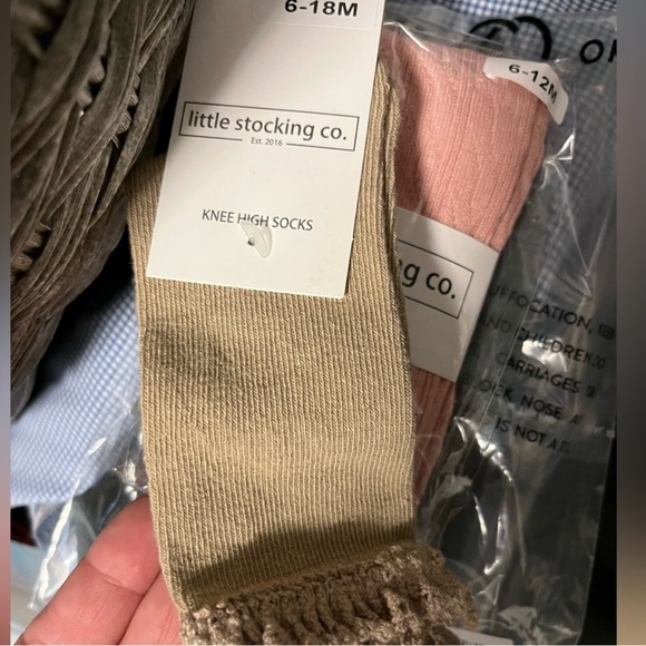 Little Stocking Co. Lace Top Knee High Socks & Knit Footed TightS Bundle Set - Picture 8 of 9
